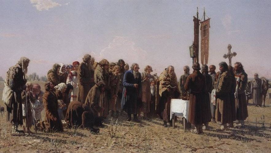 Молебен во время засухи. (фрагмент) 1880