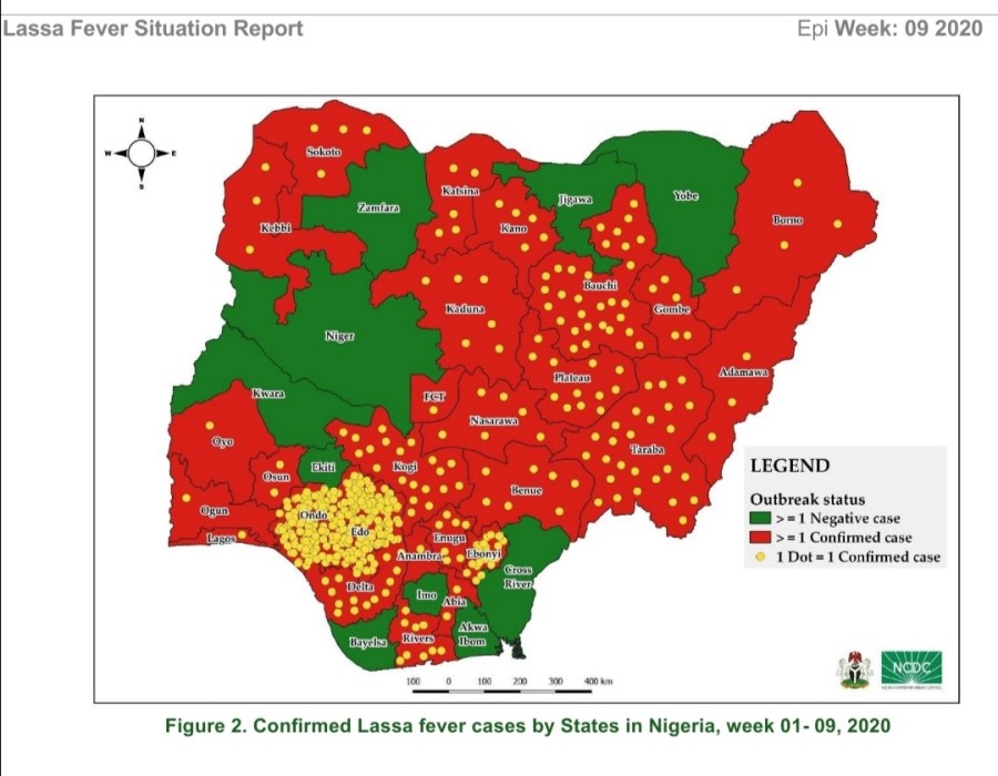 Отчет по девятой неделе эпидемии лихорадки Ласса в Нигерии