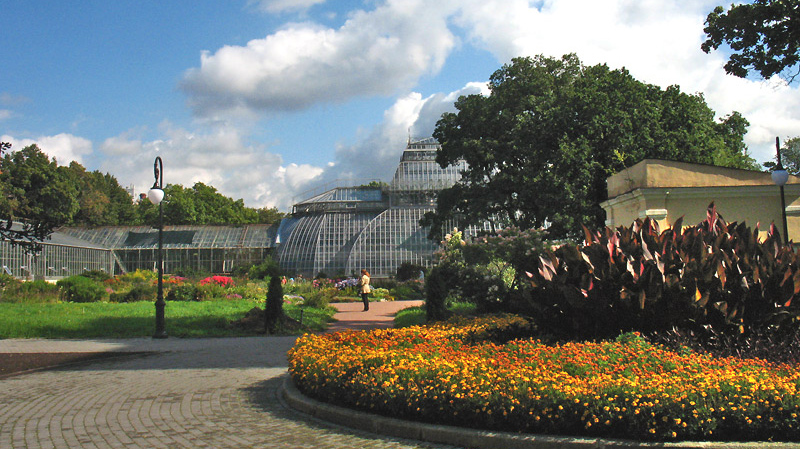 Оранжереи и цветник. Ботанический сад, Санкт-Петербург