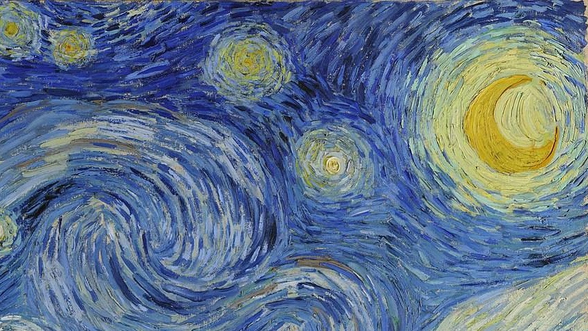 Ван Гог. Звездная ночь (фрагмент). 1889