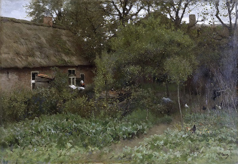 Антон Мауве. Запущенный сад. 1885-1888