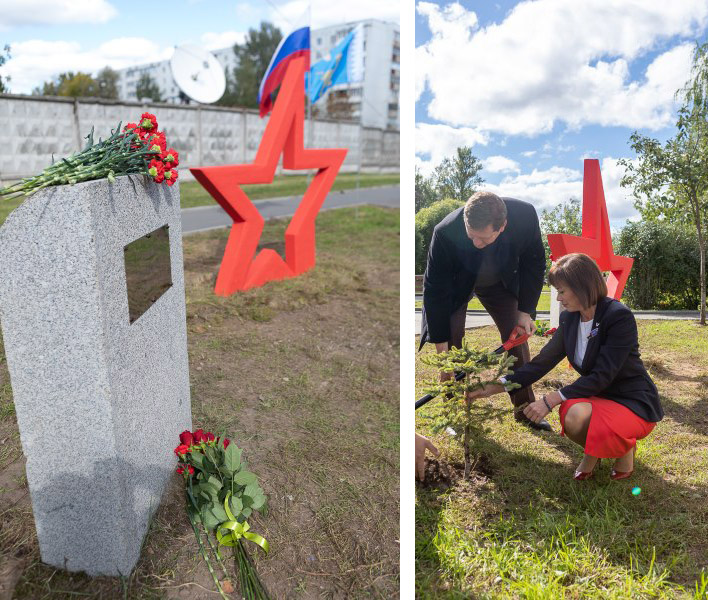 В Пскове установили мемориал и разбили сквер в память о погибших при исполнении служебного долга российских журналистах