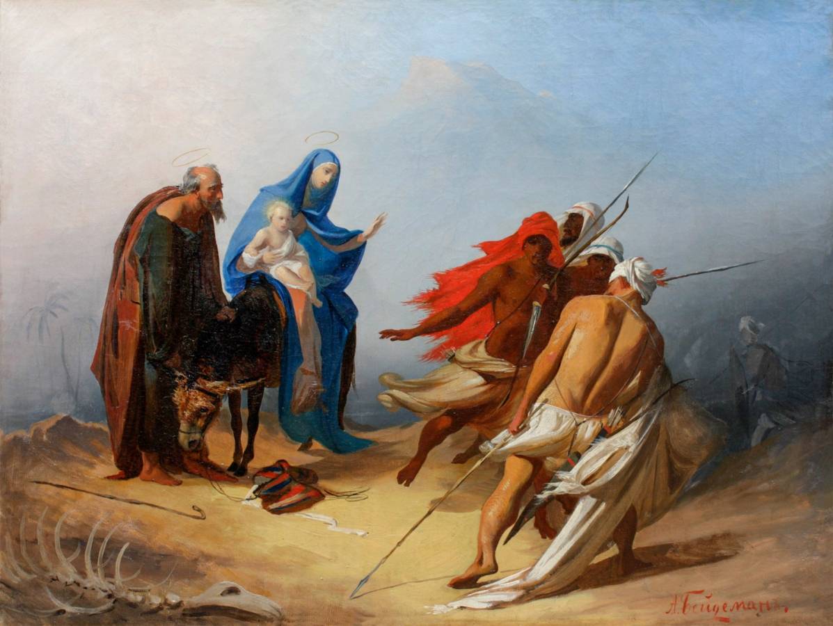 А. Е. Бейдеман. Бегство святого семейства в Египет. 1853