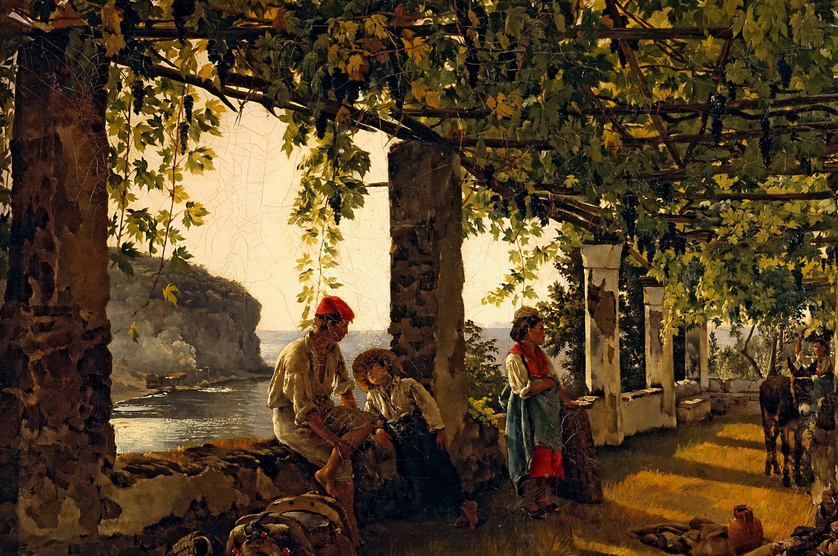 Сильвестр Щедрин. Веранда, обвитая виноградом (фрагмент). 1828