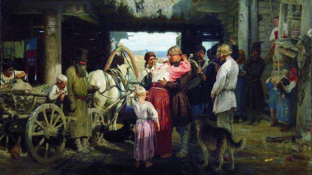 Илья Ефимович Репин, «Проводы новобранца». 1879