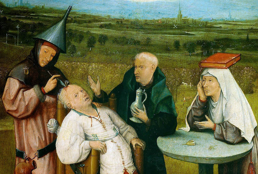 Иероним Босх. Извлечение камня глупости (фрагмент). 1475—1520