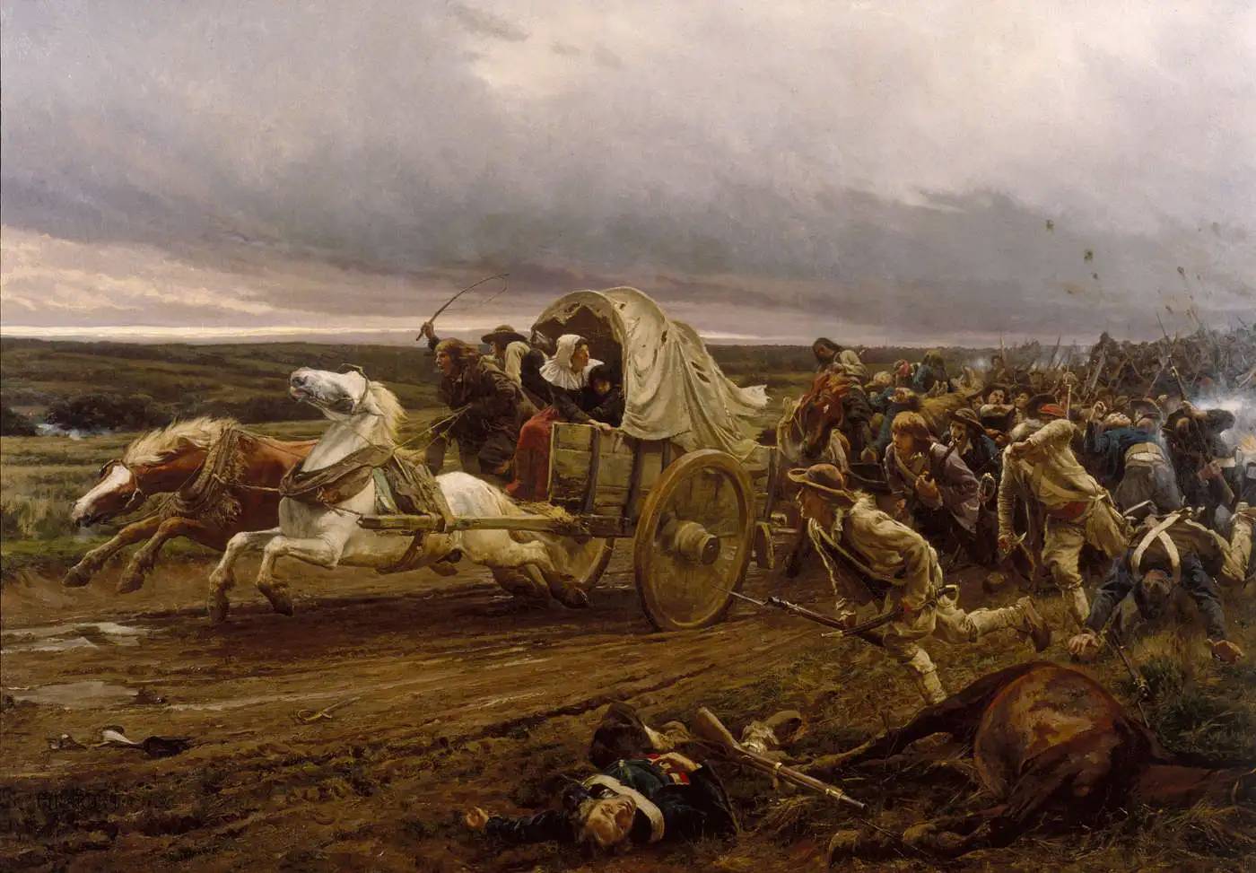 Жюль Жирардет. Отступление вандейцев после битвы при Шоле. 1886