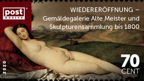 Джорджо Барбарелли да Кастельфранко. Спящая Венера. Марка выпущенная к открытию дрезденской галереи. 2020