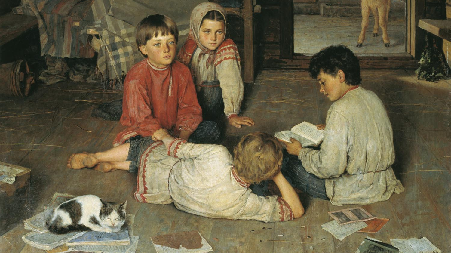 Николай Богданов-Бельский. Новая сказка (фрагмент). 1891