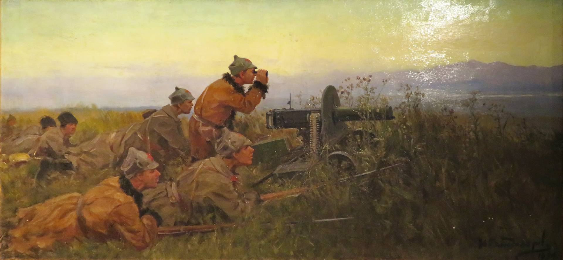 И.А.Владимиров. «На страже». 1930 (по эскизам). Холст, масло. 58х129