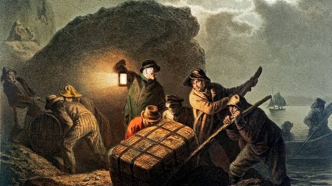 Юсеф Вильгельм Валландер. Контрабандисты на западном побережье. 1855