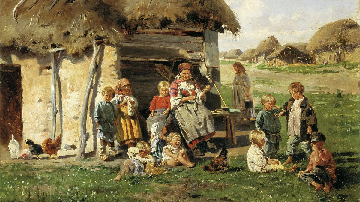 Владимир Маковский. Крестьянские дети (фрагмент). 1890