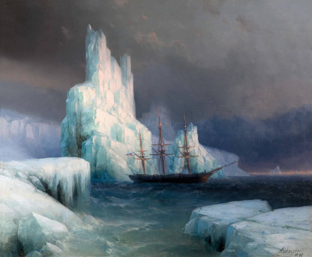 Иван Айвазовский. Ледяные горы в  Антарктиде. 1870