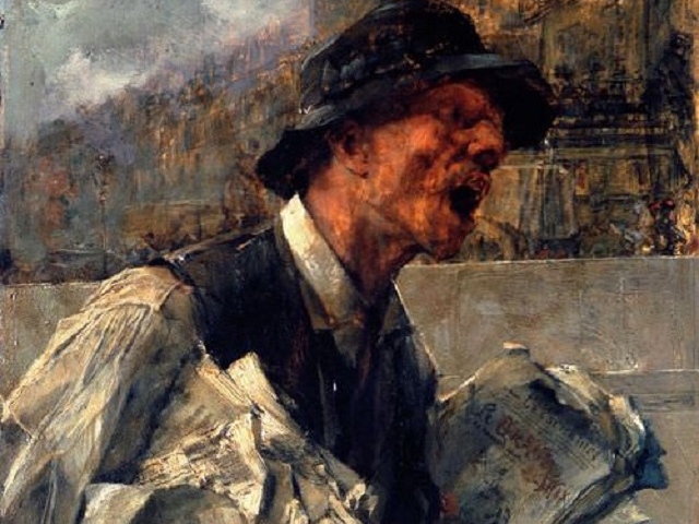 Джованни Больдини. Громогласный парижский продавец газет (фрагмент). 1878