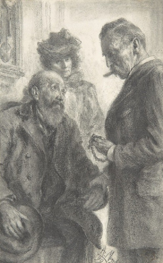 Адольф фон Менцель. Доктор и пациент. 1899