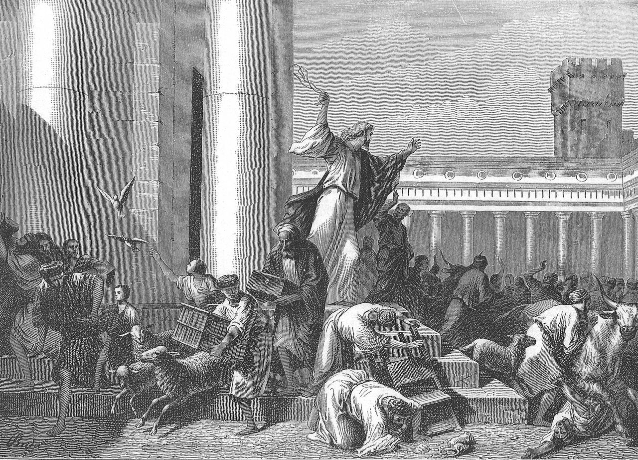 Александр Бида. Иисус изгоняет торговцев из Храма. 1885