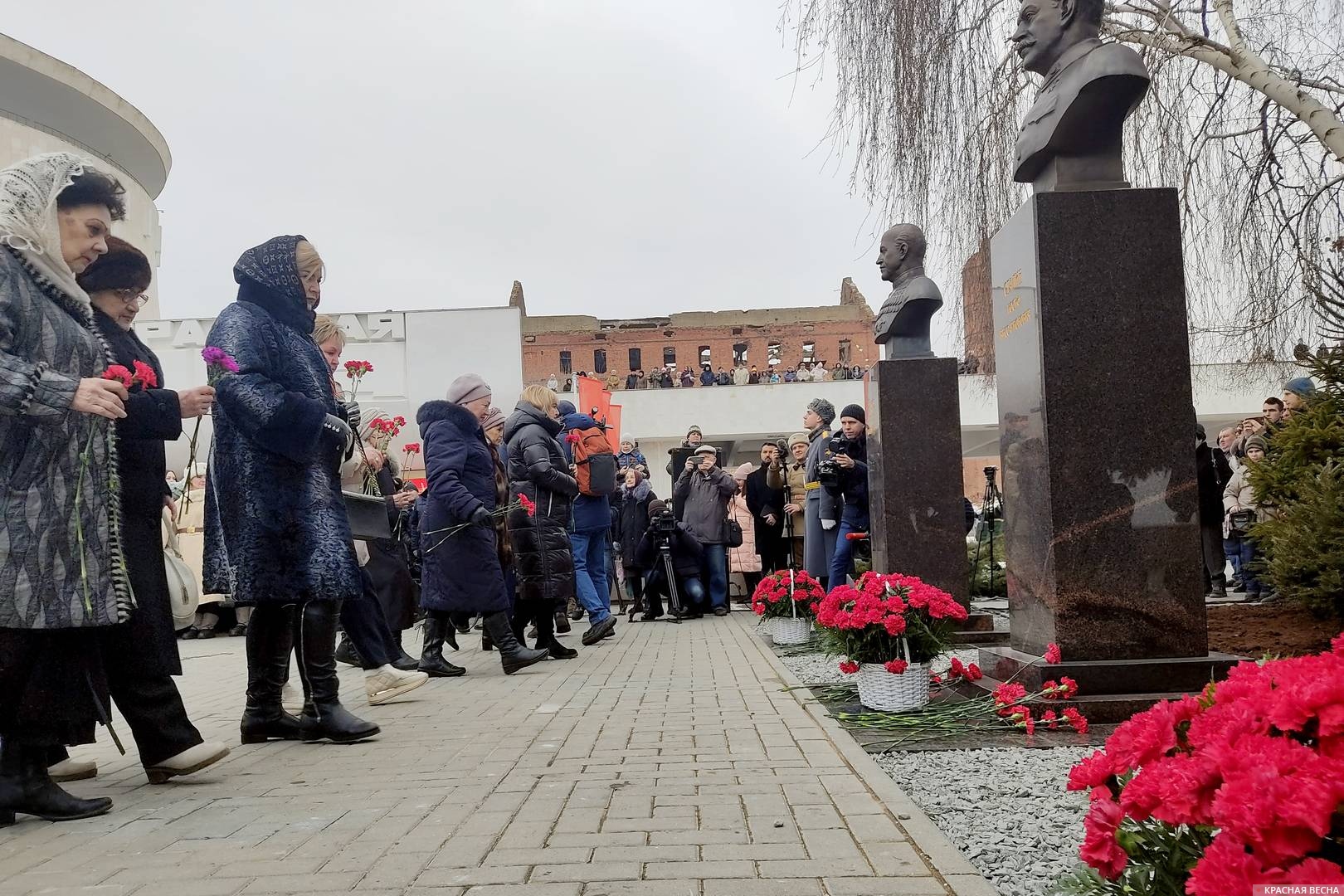 Торжественная церемония открытия бюстов Сталина, Жукова, Василевского. 1 февраля 2023