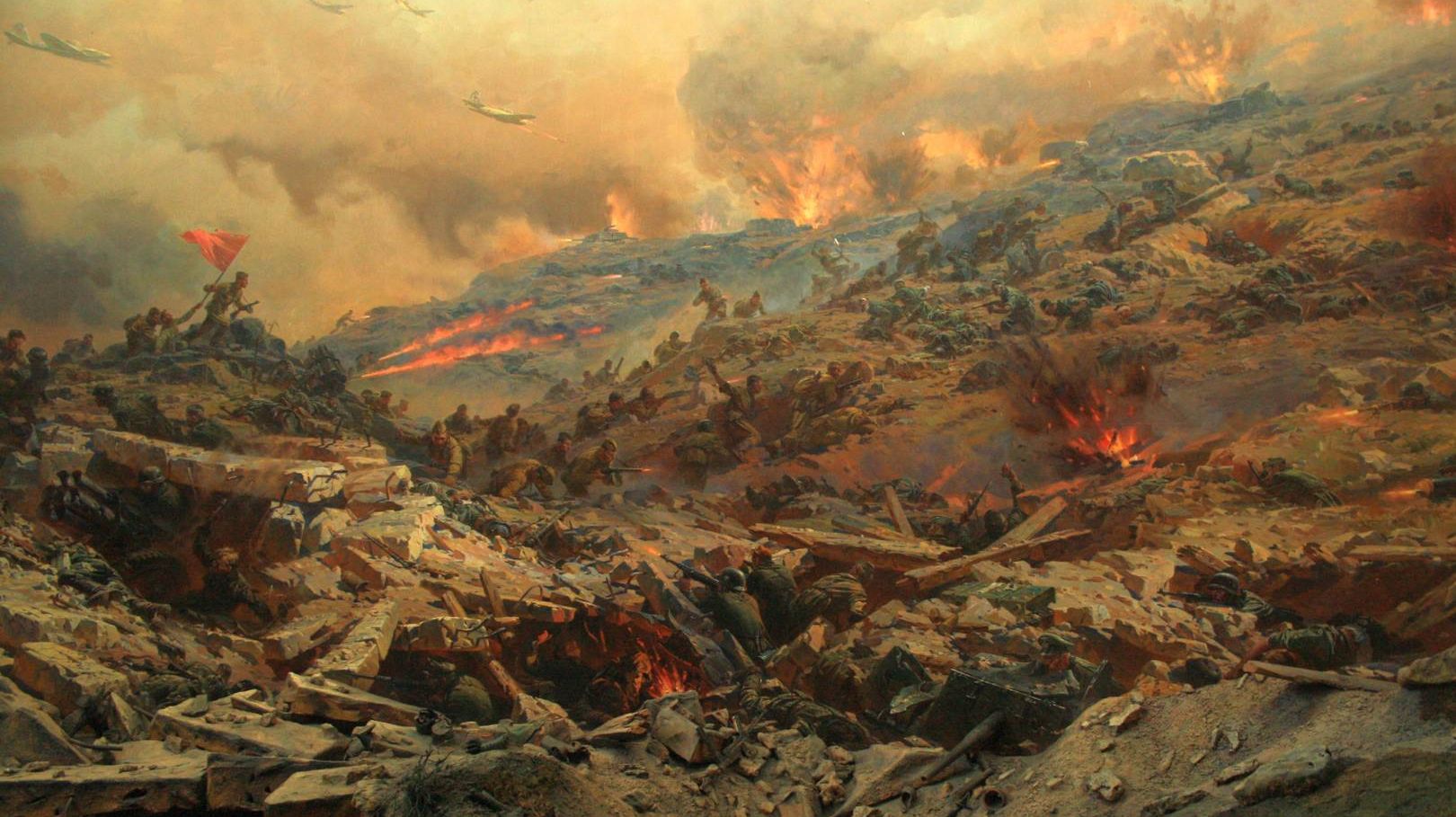Диорама Штурм Сапун-горы 7 мая 1944 г. (фрагмент). Крым, Севастополь.