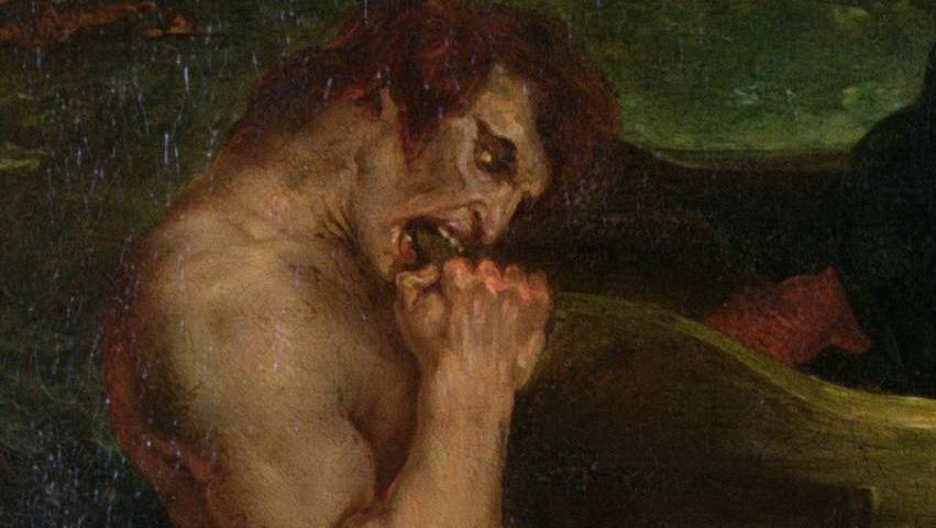 Эжен Делакруа. Данте и Вергилий в аду (фрагмент). 1822