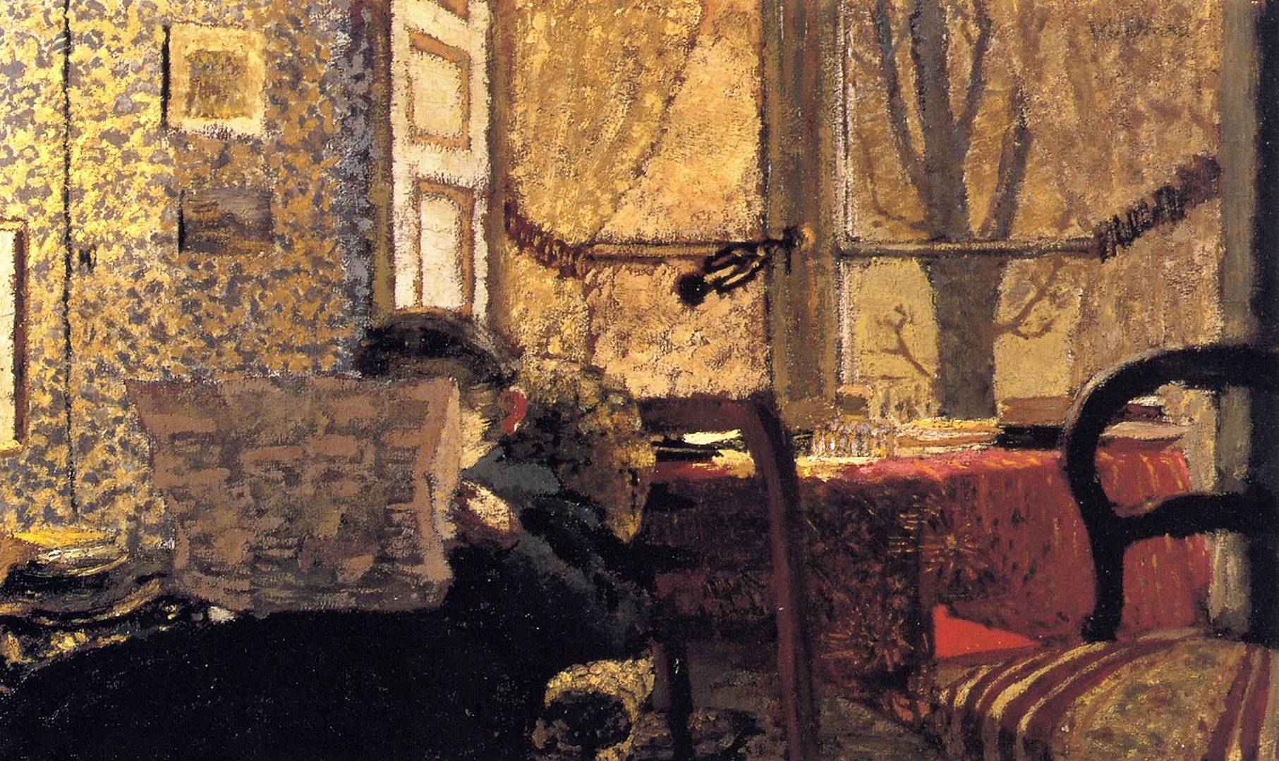 Жан Эдуар Вюйар. Мадам Вюйар читает газету. 1898