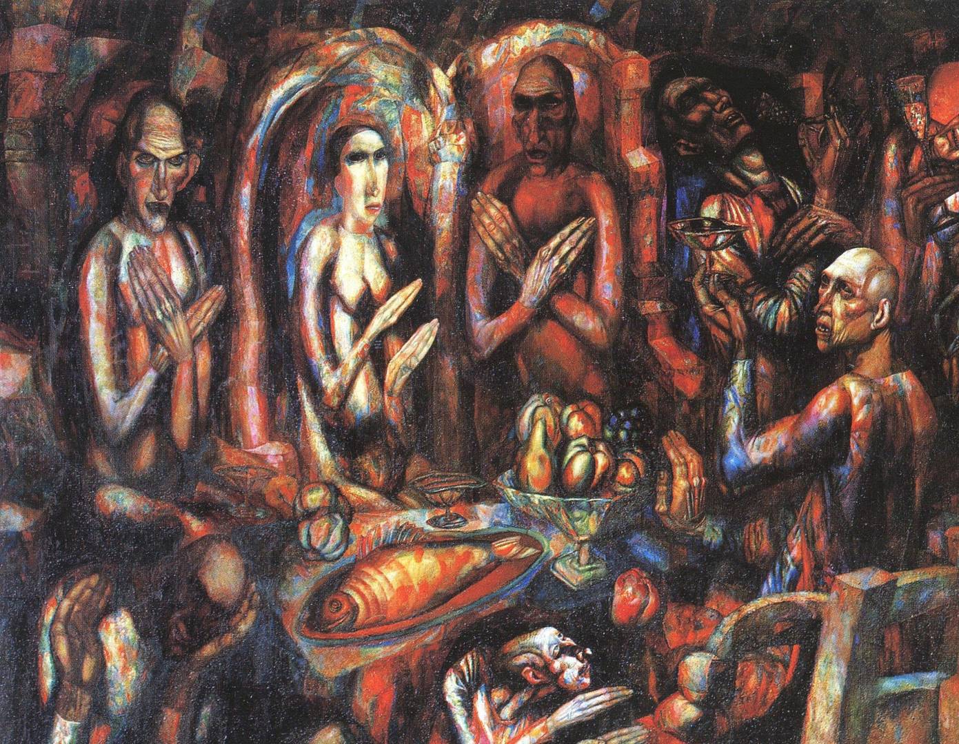 Павел Филонов. Пир королей (фрагмент). 1913