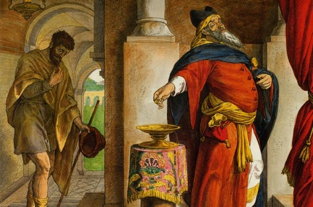 Юлиус фон Каросфельд. Фарисей и мытарь. 1860