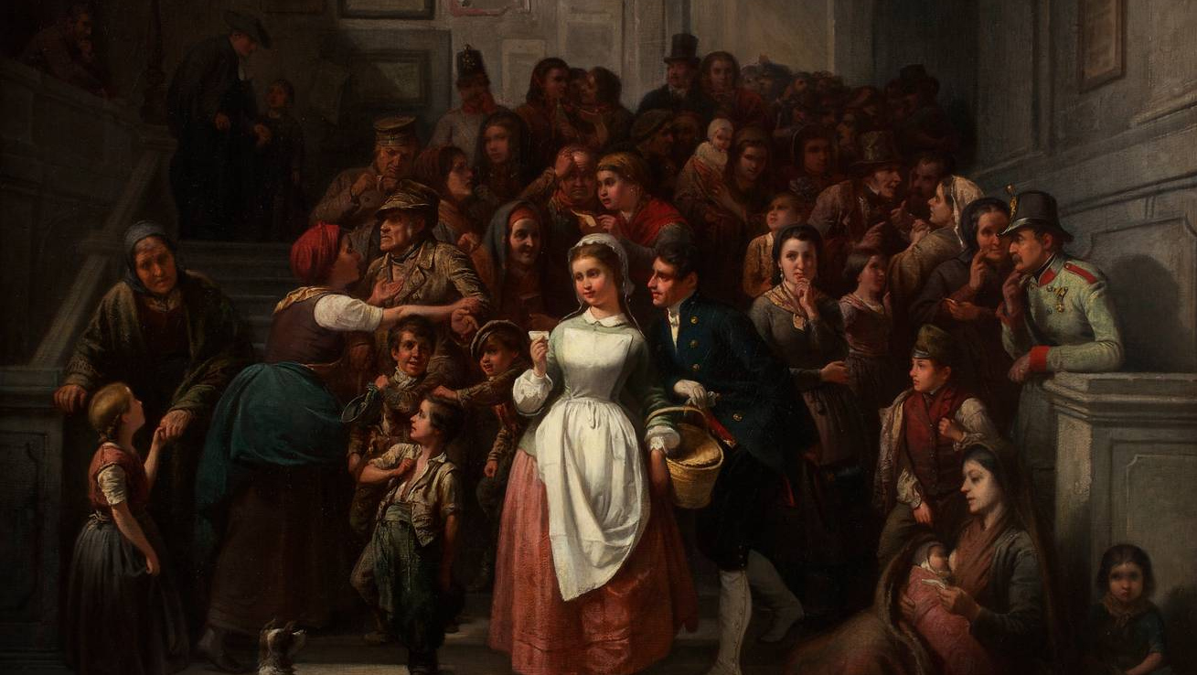 Фридрих Фридлендер. После розыгрыша лотереи. 1859 