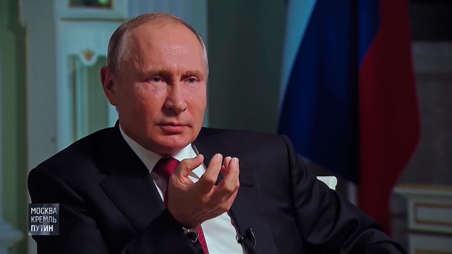 Владимир Путин в передаче «Москва. Кремль. Путин» на телеканале «Россия-1»