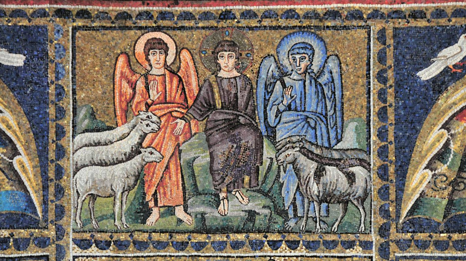 Мозаика. Христос разделяет овец и козлищ. Италия. Равенна, VI в.