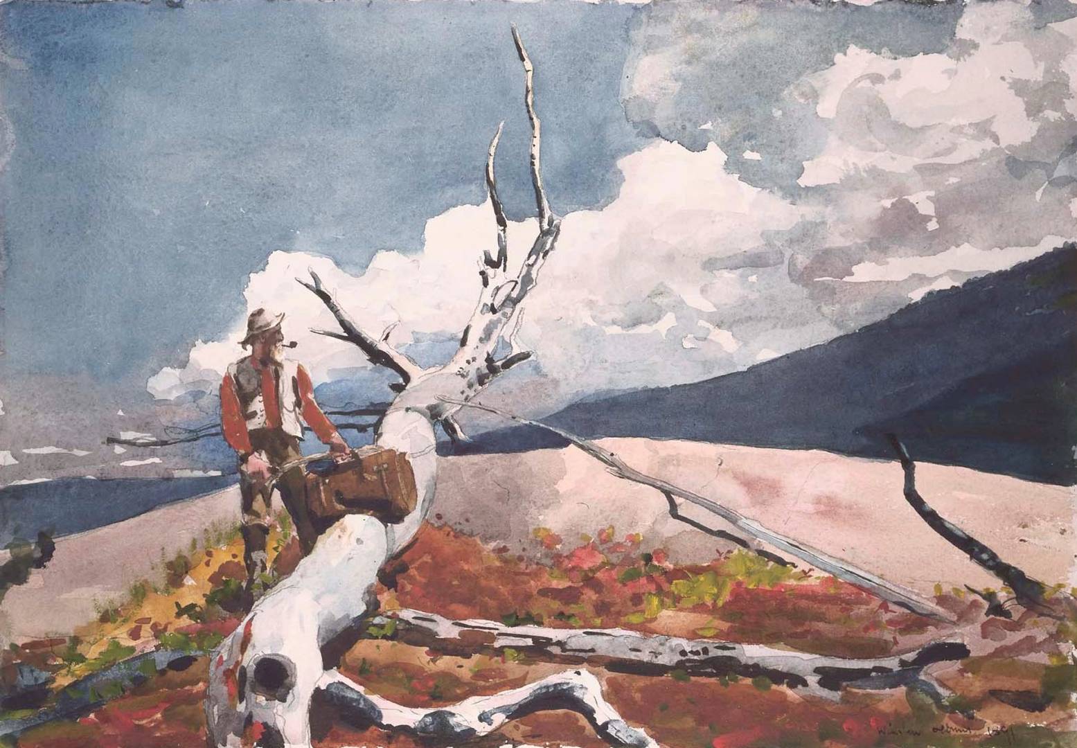 Уинслоу Хомер. Лесоруб и упавшее дерево. 1891
