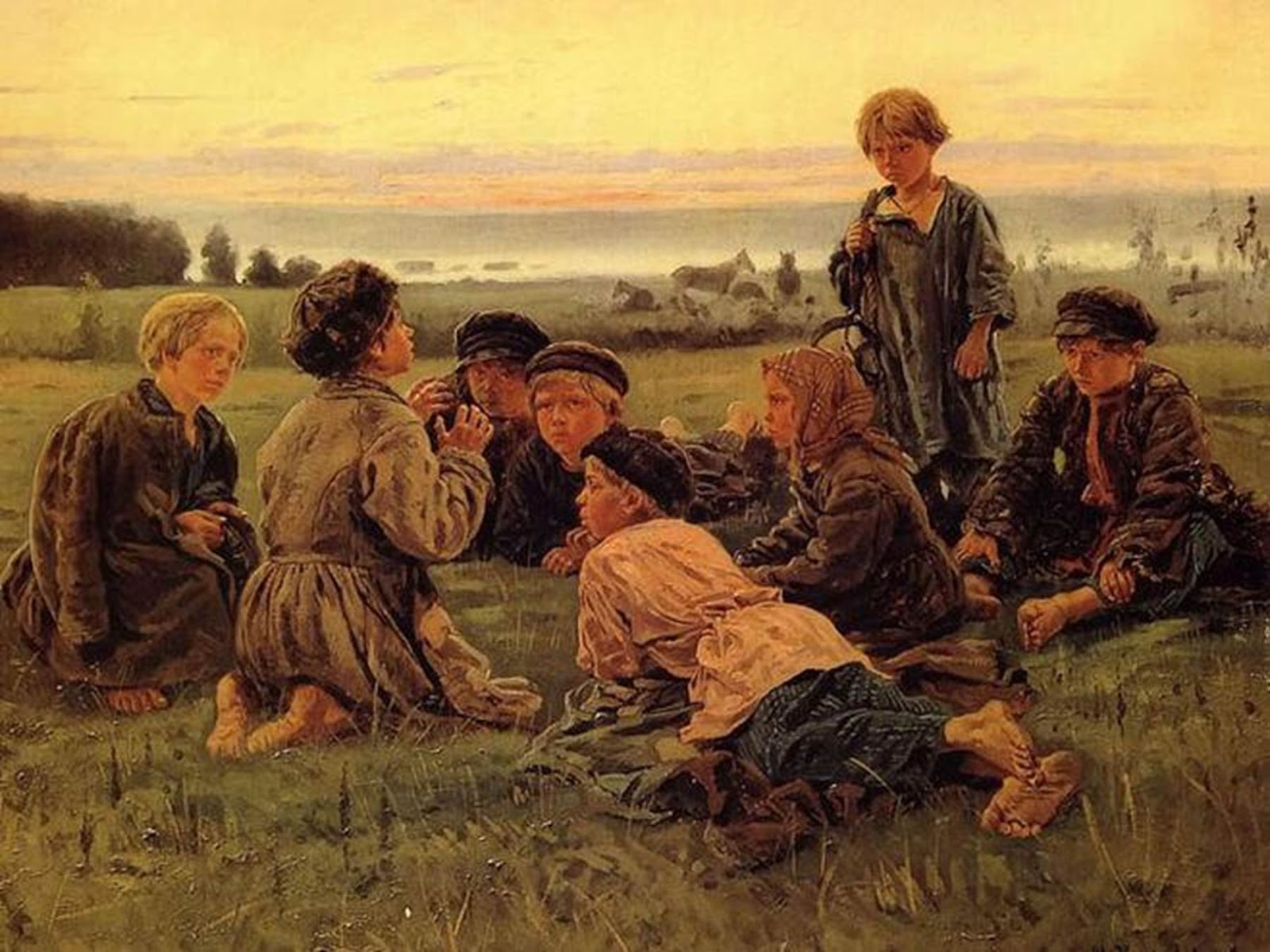 Владимир Маковский. Крестьянские дети. 1890
