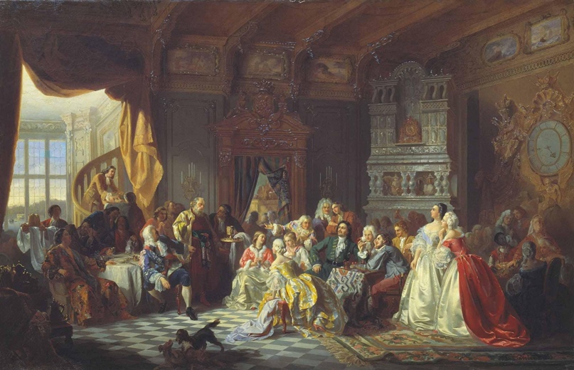 Станислав Хлебовский. Ассамблея при Петре I. 1858