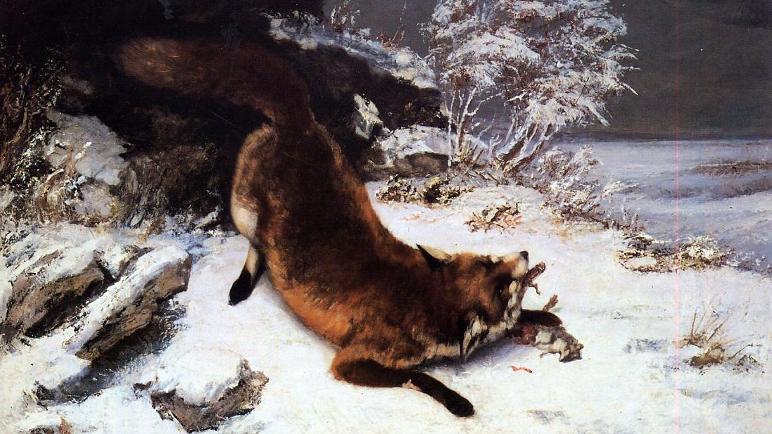 Гюстав Курбе. Лиса на снегу (фрагмент). 1860