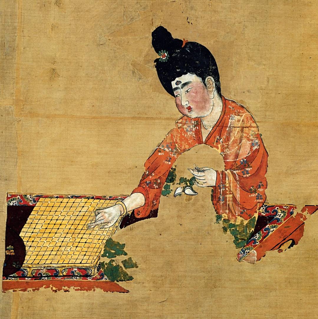 Неизвестный автор. Женщина играет вэйци. Династия Тан, VII век