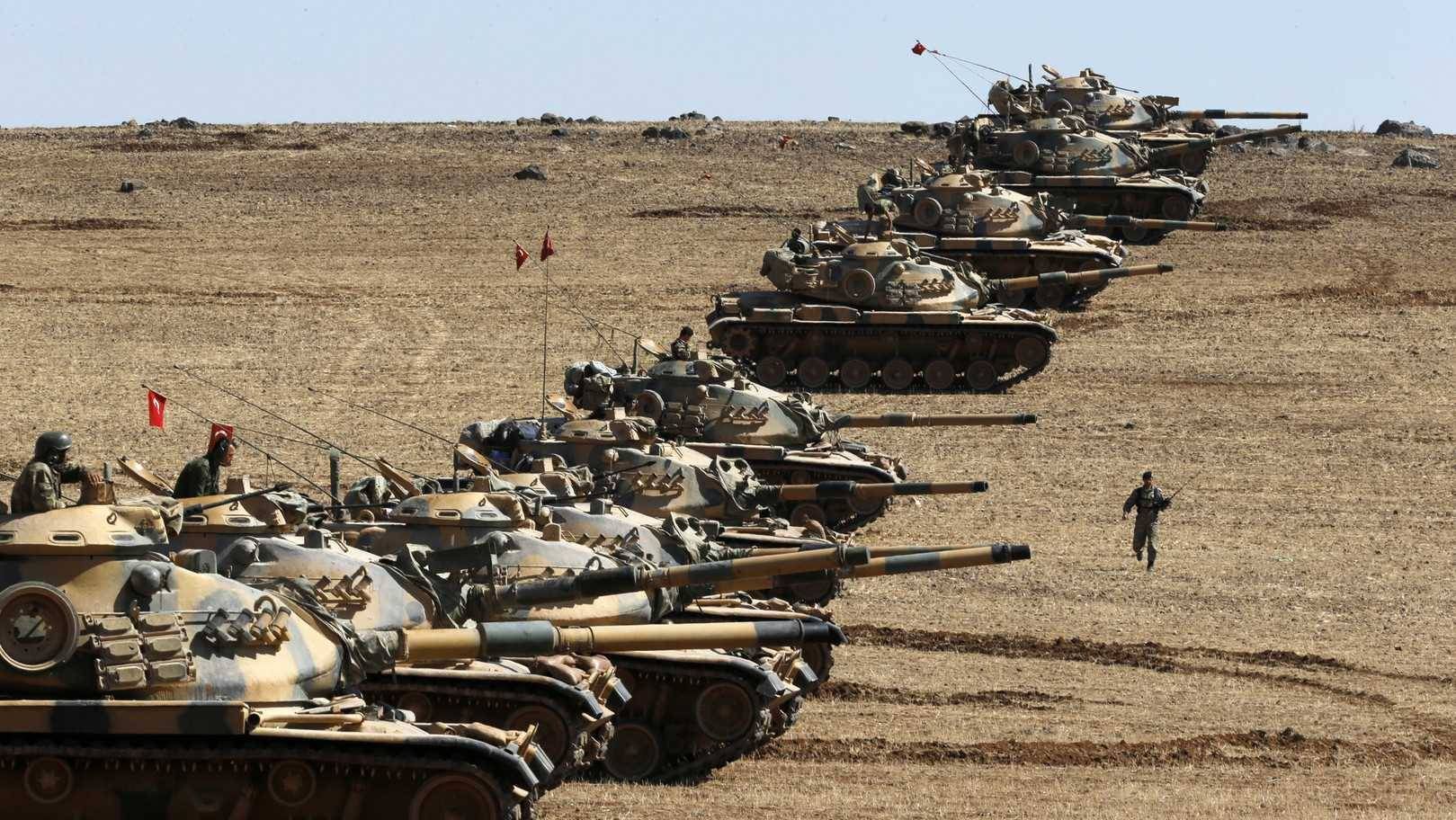 Турецкие танки. Сирийско-турецкая граница