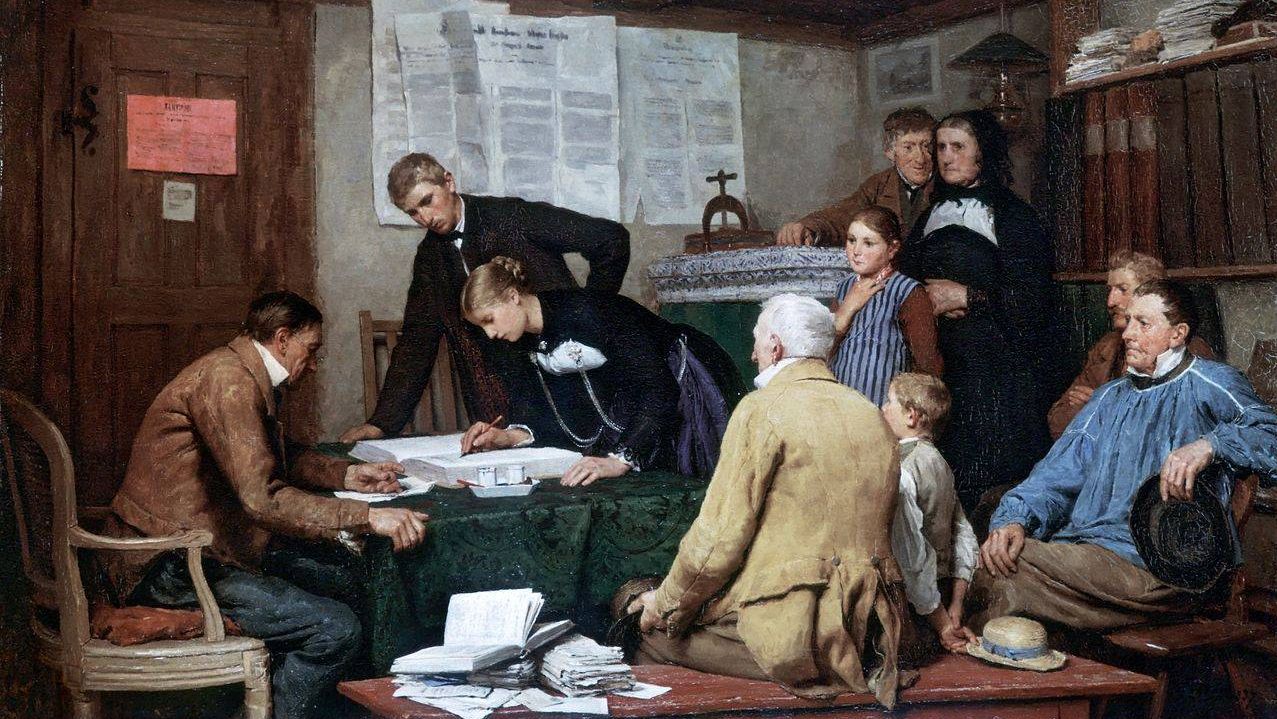 Альберт Анкер. Гражданская церемония (Брак). 1887