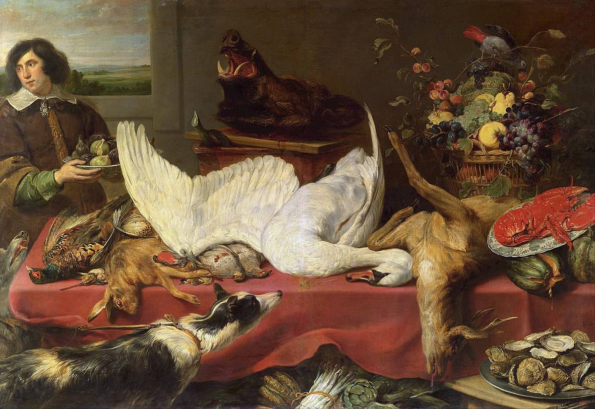 Франс Снейдерс. Натюрморт с птицей и дичью. 1614 год