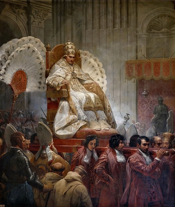 Орас Верне. Торжественный вынос Римского Папы Пия VIII в Собор святого Петра в 1829. 1829
