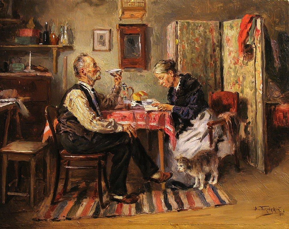 Владимир Маковский. Утренний чай. 1891