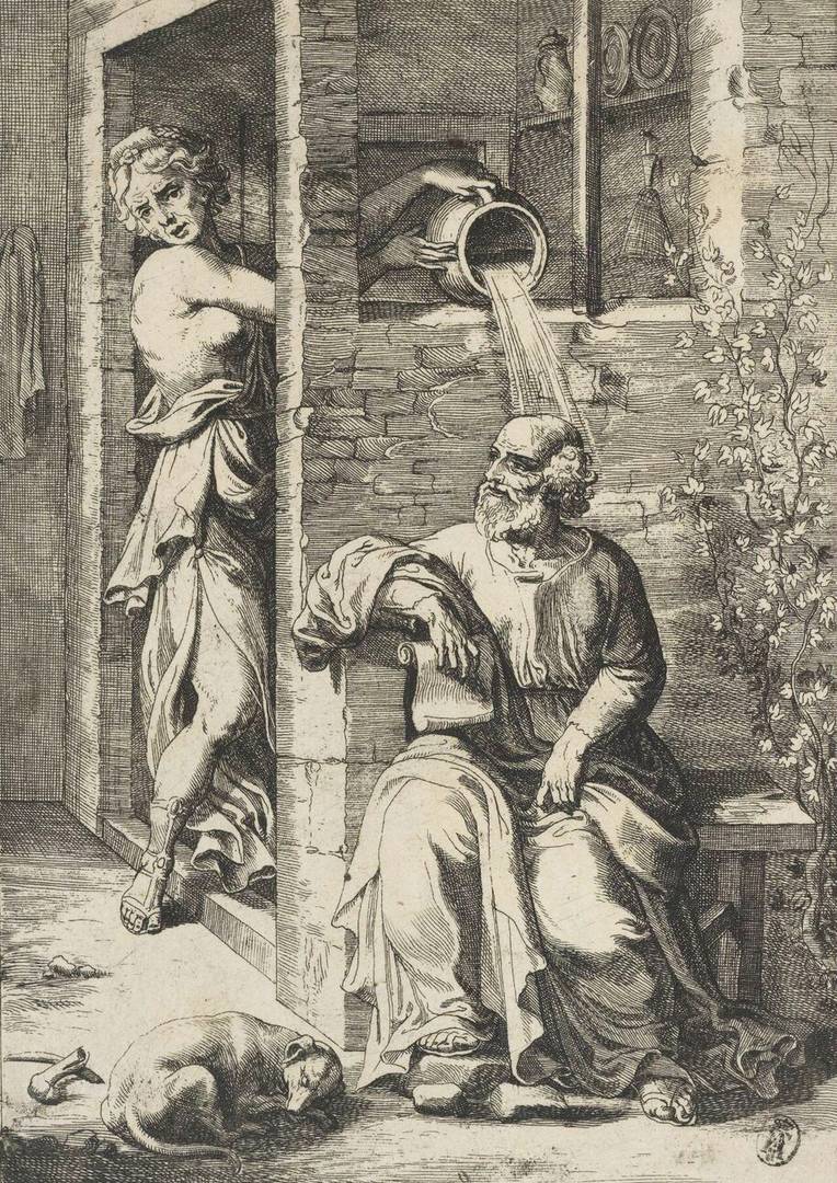Виллем Питерс. Ксантиппа и Сократ. 1600–1630-е
