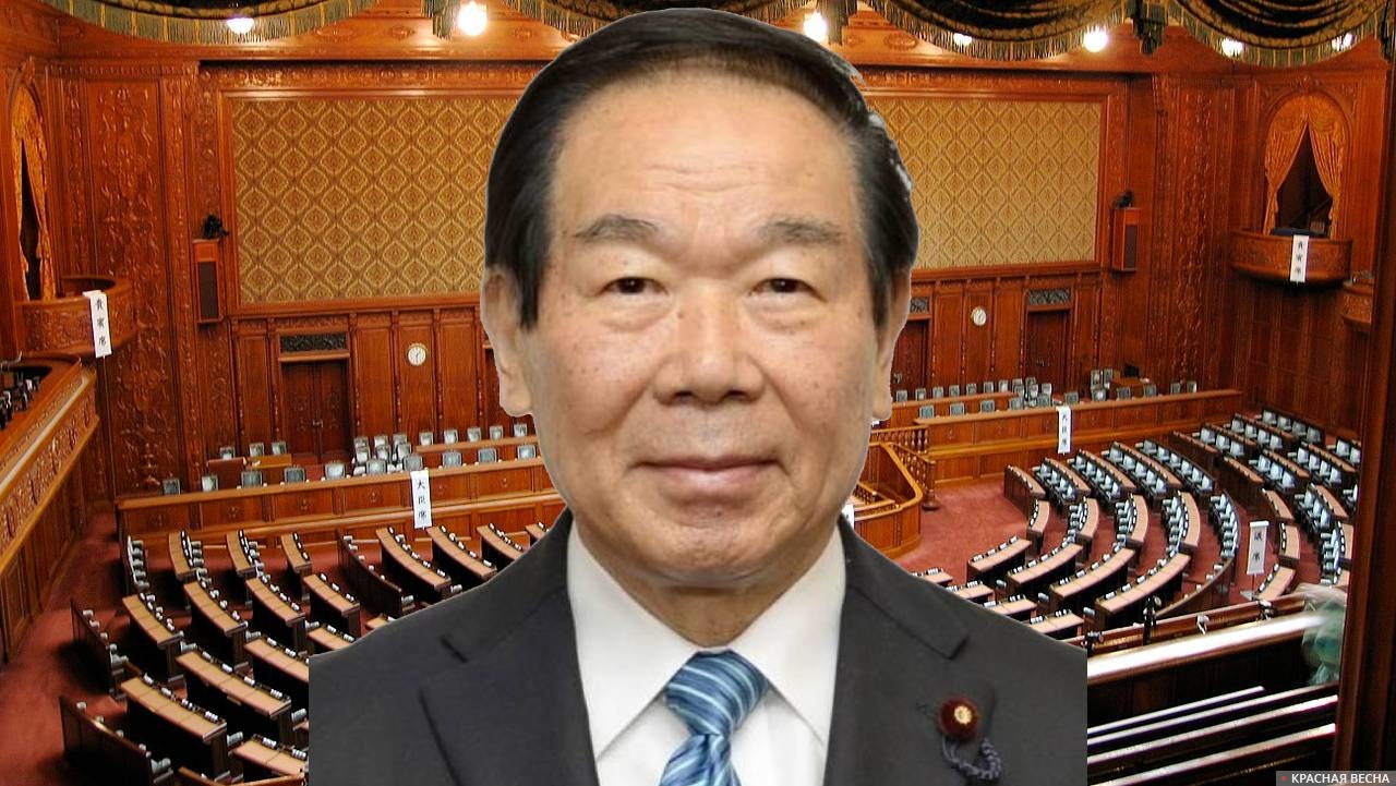 Спикер Фукусиро Нукага: портрет на фоне палаты представителей