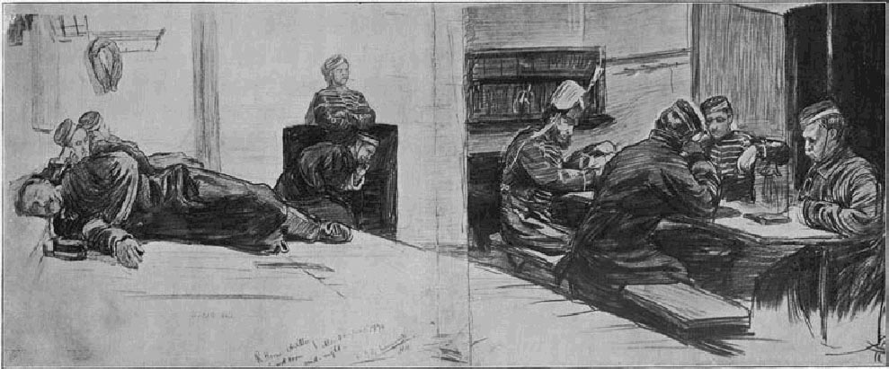 Губерт фон Геркомер. Комната охраны в Альдершот. 1870