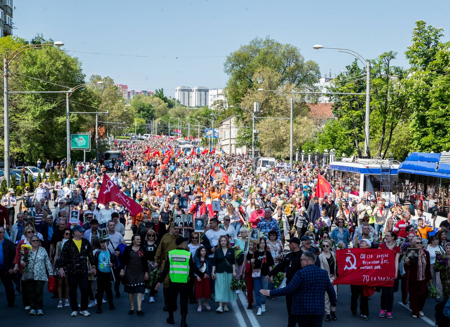 Шествие 9 мая 2022 года в столице Молдавии в Кишиневе