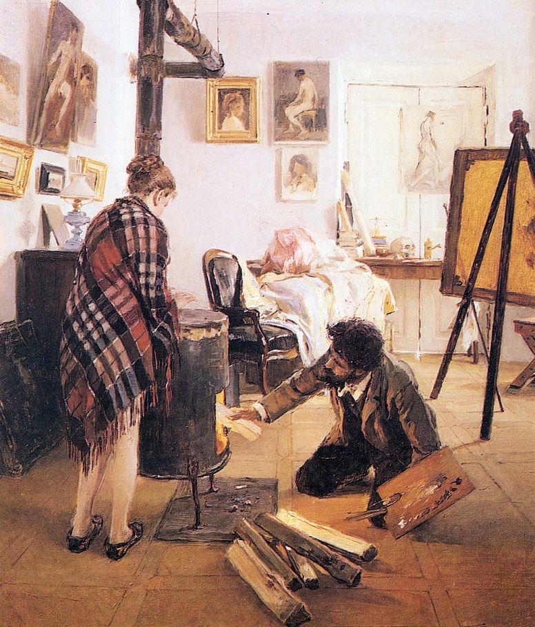 Илларион Прянишников. В мастерской художника. 1890