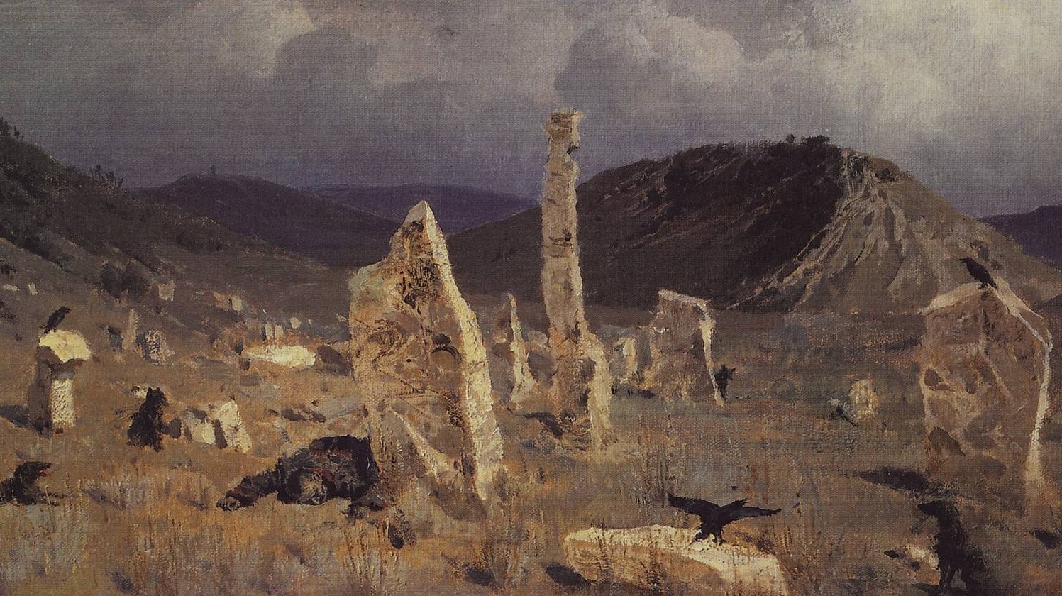 Василий Поленов. Убитый солдат. Близ селения Мечки (фрагмент). 1883