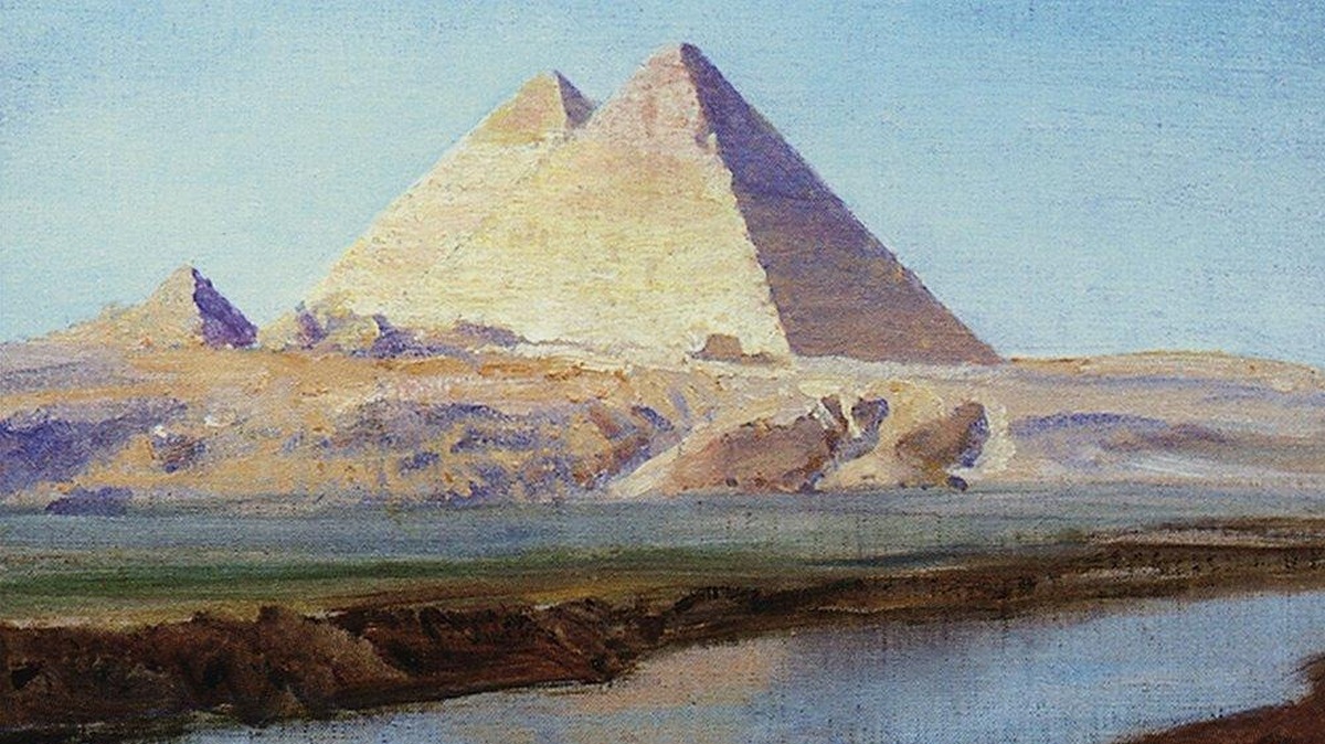 Василий Поленов. Большие пирамиды Хеопса и Хефрена. 1899