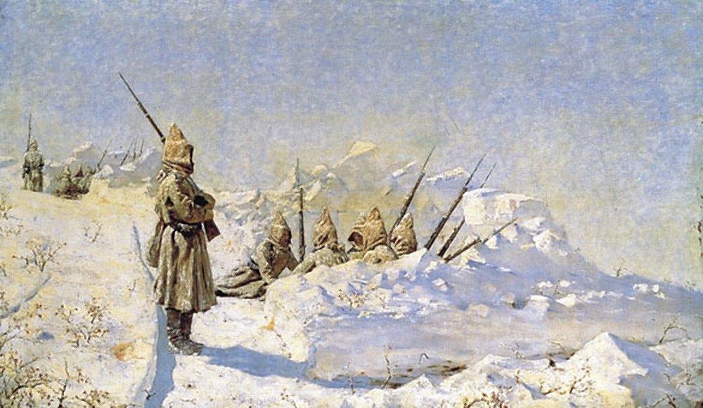 Василий Верещагин. Снежные траншеи (Русские позиции на Шипкинском перевале). 1878–1881