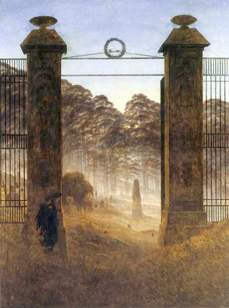 Каспар Давид Фридрих. Вход на кладбище. 1825