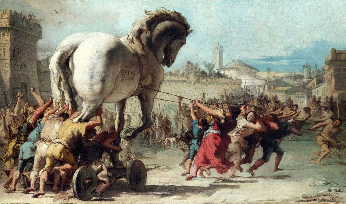 Джованни Доменико Тьеполо. Шествие Троянского коня в Трою. Около 1760