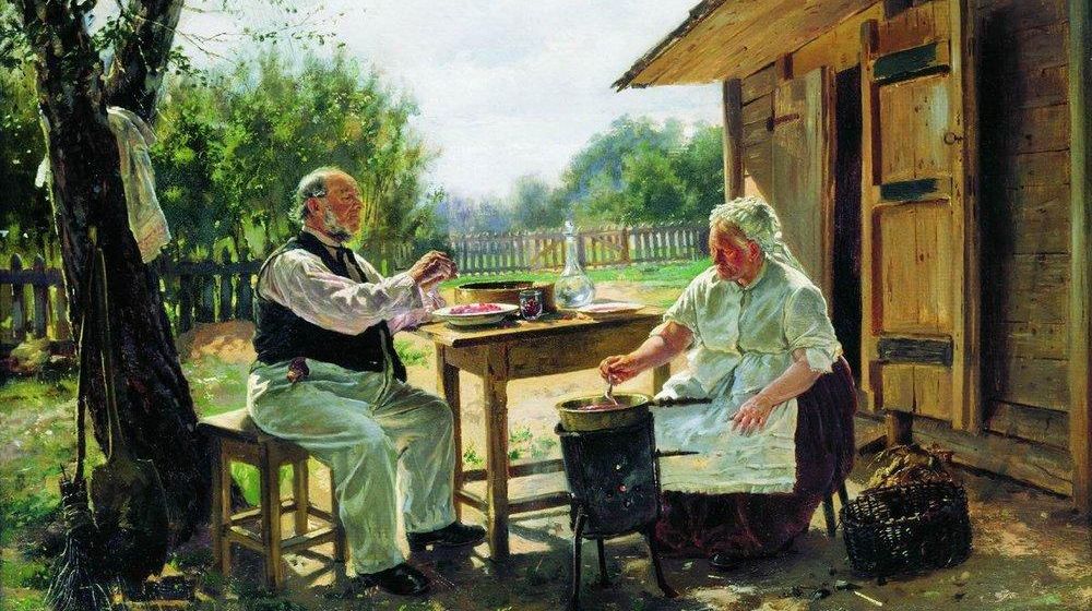 Константин Маковский. Варят варенье. 1876